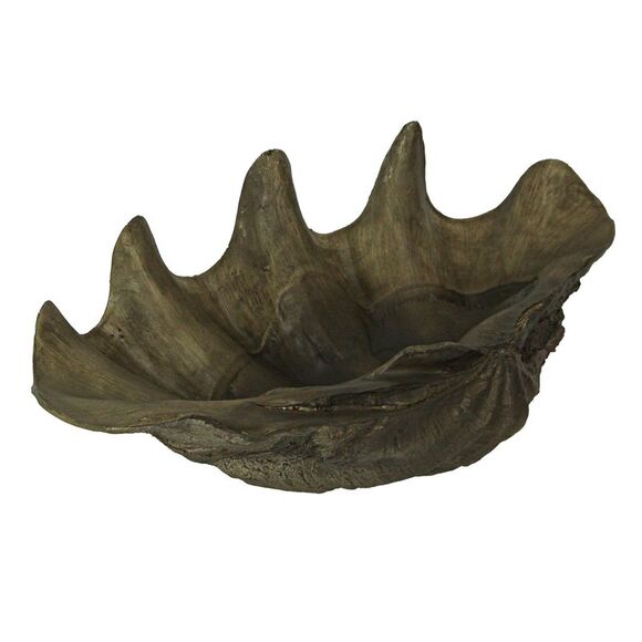 Lifelike Cast Polyresin Giant Clam Shell Decorative Bowl - Picture 3 of 9